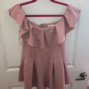 Showpo off the shoulder blush playsuit
